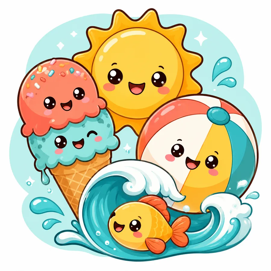 Summer Stickers — free printable stickers
